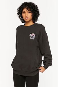 BLACK/MULTI Good Things Will Come Graphic Pullover, image 1