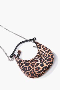BLACK/TAN Leopard Print Nylon Crossbody Bag, image 3