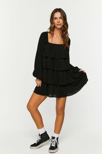 BLACK Tiered Flounce Mini Dress, image 4