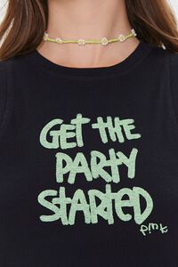 BLACK/LIME Get The Party Started Graphic Crop Top, image 6