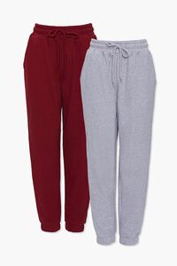 HEATHER GREY/BURGUNDY French Terry Joggers Set, image 1