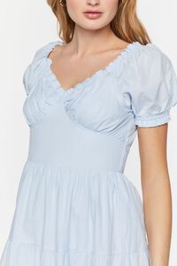 BLUE Puff-Sleeve Tiered Midi Dress, image 5