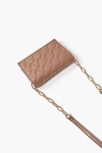TAUPE Quilted Faux Leather Crossbody Bag, image 3