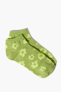 GREEN/MULTI Flower Print Ankle Socks, image 2