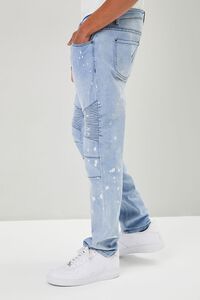 LIGHT DENIM Paint Splatter Slim-Fit Moto Jeans, image 3
