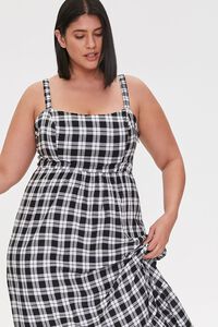 BLACK/WHITE Plus Size Plaid Maxi Dress, image 2