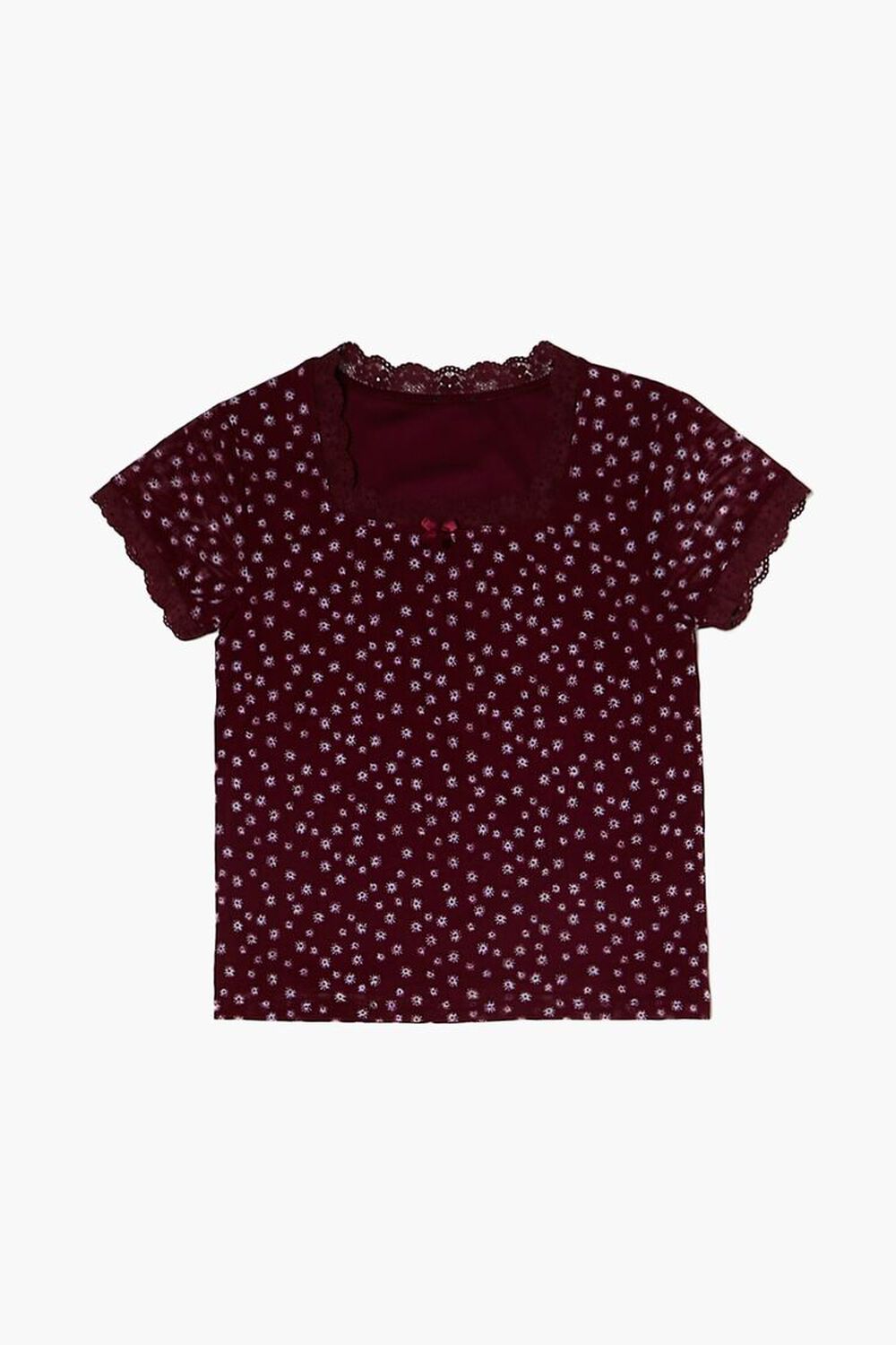 Girls Lace-Trim Floral Tee (Kids)