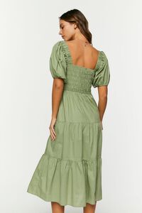 OLIVE Smocked Puff-Sleeve Dress, image 3