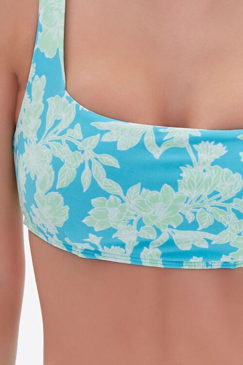 AQUA/GREEN Leaf Print Bikini Top, image 4