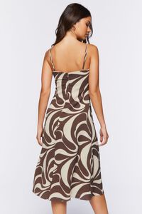 BROWN/MULTI Abstract Print Cami Midi Dress, image 3