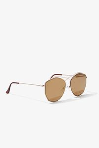 GOLD/BRONZE Premium Cutout Geo Sunglasses, image 2
