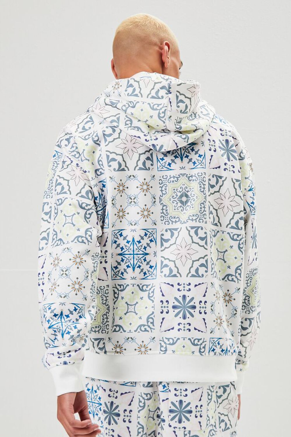 CREAM/MULTI Ornate Print French Terry Hoodie, image 3