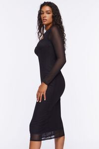 BLACK Mesh Cutout Midi Dress, image 2
