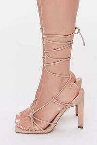 TAN Knotted Strappy Wraparound Heels, image 2