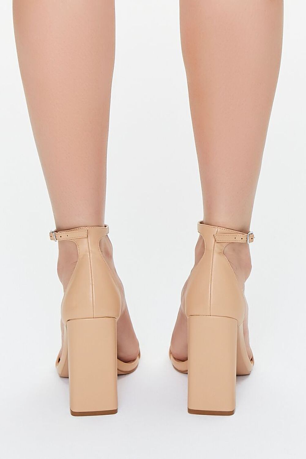 NUDE Faux Leather Buckled Heels, image 3