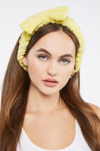 YELLOW/MULTI Embroidered Sunflower Bow Headwrap, image 1