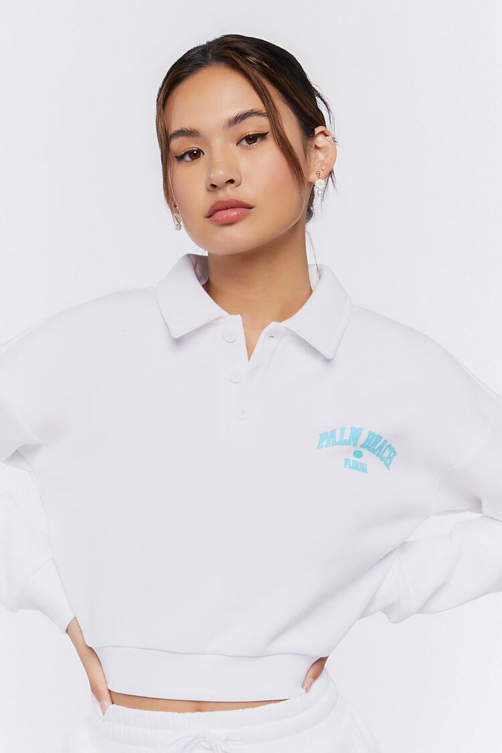 WHITE/BLUE Palm Beach Graphic Pullover, image 1