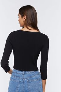 BLACK Sweater-Knit Crop Top, image 3