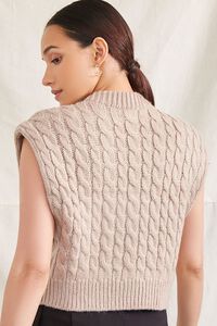 TAUPE Cable Knit Sweater Vest, image 3