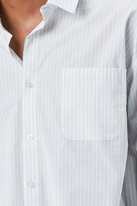 LIGHT BLUE/WHITE Striped Button-Front Shirt, image 5