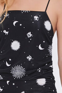 BLACK/YELLOW Celestial Print Mini Dress, image 5