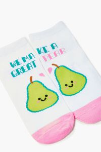 WHITE/MULTI Pear Graphic Ankle Socks, image 2