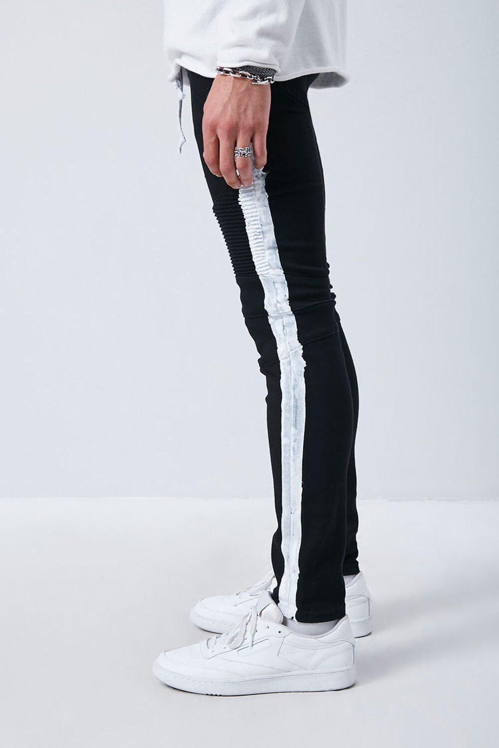 Side-Striped Skinny Jeans