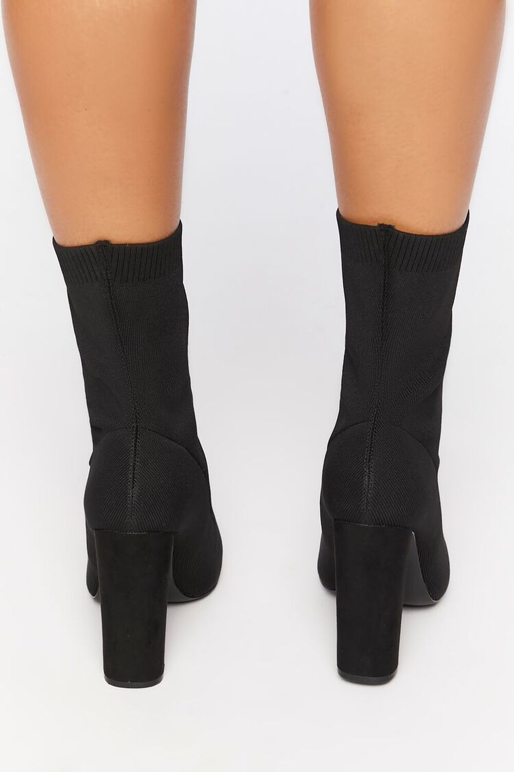 BLACK Block Heel Sock Booties (Wide), image 3