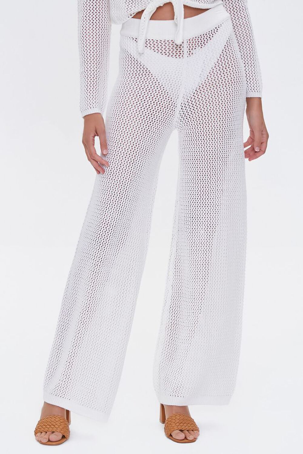 WHITE Sheer Fishnet Pants, image 2