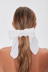 WHITE Long-Tail Bow Scrunchie, image 2