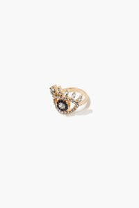 GOLD/CLEAR Rhinestone Eye Cocktail Ring, image 2
