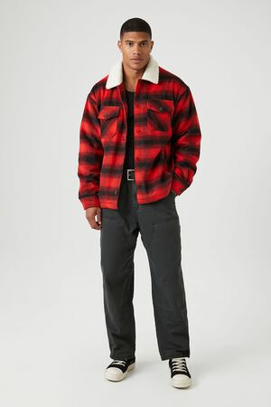 Vintage Plaid cropped jacket from Forever 21, Red