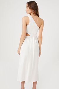 IVORY One-Shoulder Cutout Midi Dress, image 3