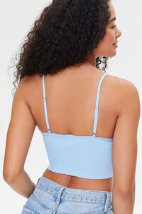 SKY BLUE Seamless Ribbed Lace Bralette, image 3