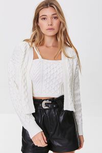 CREAM Cable Knit Cardigan Sweater, image 1