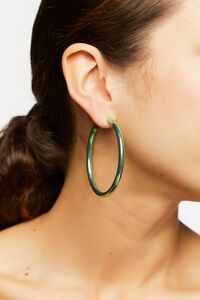 Metallic Open-End Hoop Earrings, image 1
