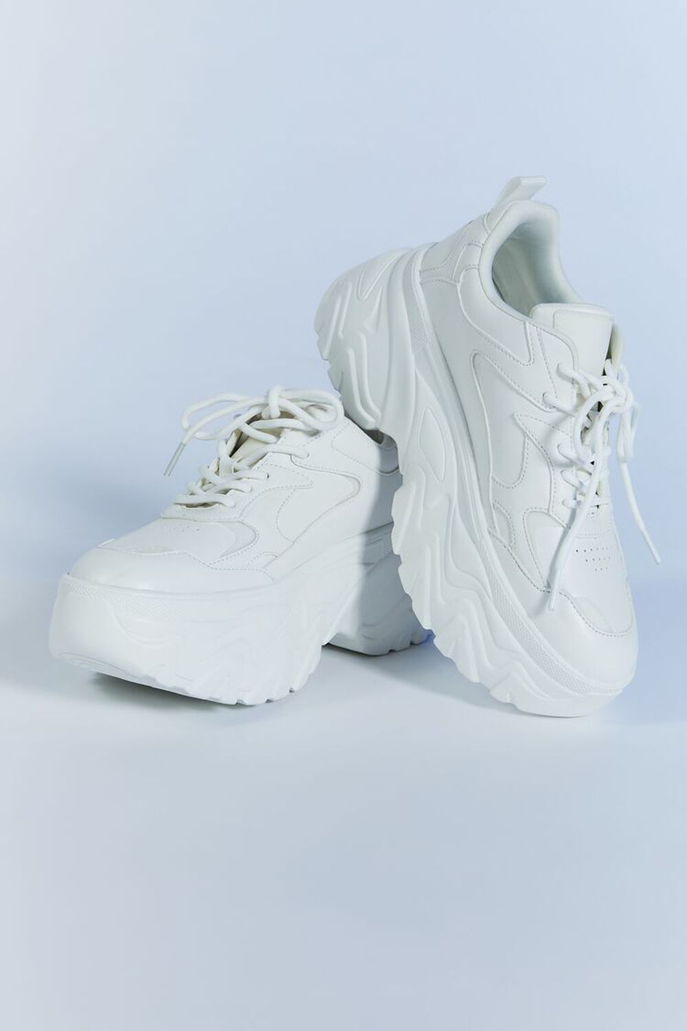 WHITE Chunky Platform Sneakers, image 1