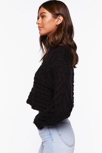 BLACK Cable Knit Mock Neck Sweater, image 2