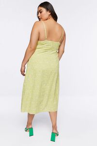 HERBAL GREEN/MULTI Plus Size Floral Cami Midi Dress, image 3