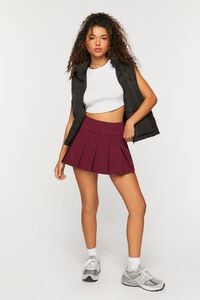 MERLOT Twill Pleated Mini Skirt, image 5