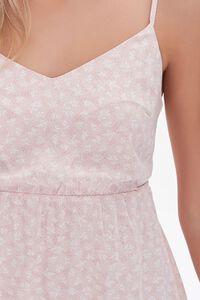 BLUSH/MULTI Leaf Print Tie-Back Dress, image 5