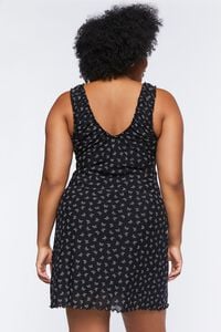 BLACK/MULTI Plus Size Butterfly Print Mini Dress, image 3