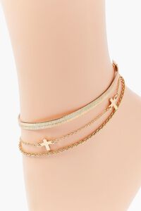 Upcycled Cross Chain Anklet Set, image 2