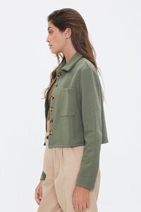 OLIVE French Terry Cropped Shacket, image 2