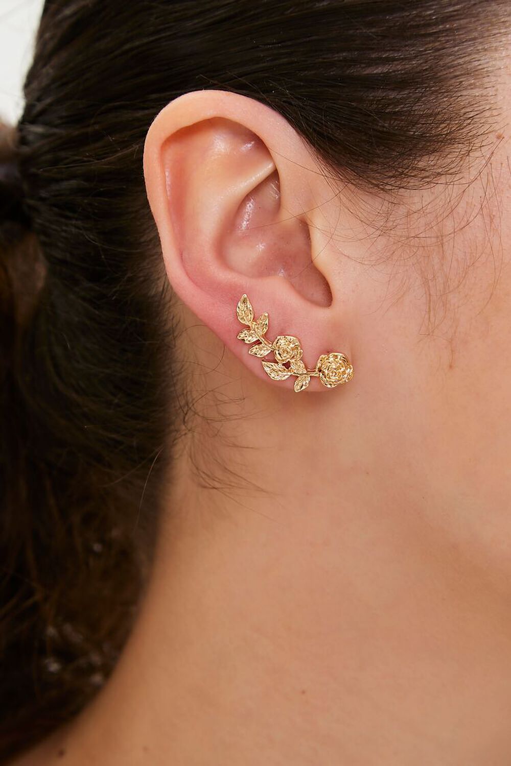 GOLD Rose Ear Climbers, image 1