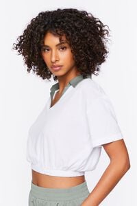 WHITE/TEA Active Contrast-Trim Cropped Tee, image 2