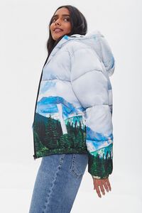 WHITE/MULTI Outdoor Print Puffer Jacket, image 2