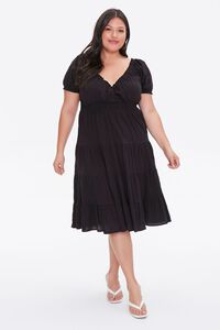 BLACK Plus Size Tiered Ruffle-Trim Dress, image 4