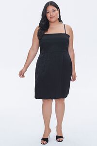 BLACK Plus Size Jacquard Cami Dress, image 4