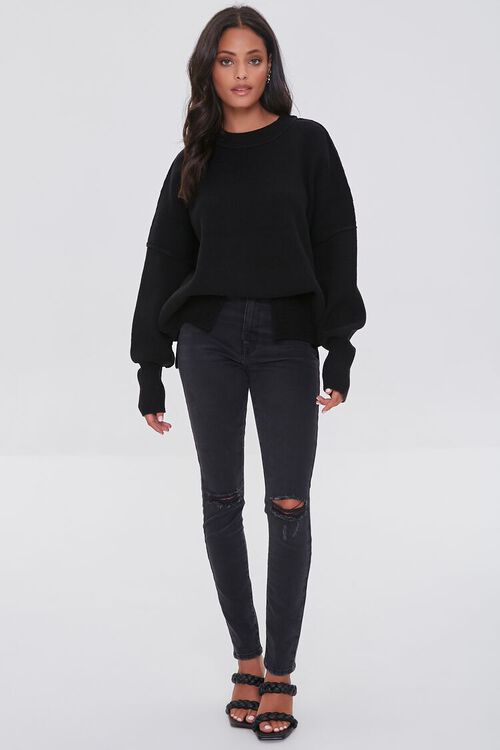 BLACK Dropped-Sleeve Sweater, image 4